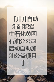 升升自助 涓涓积爱中石化黄冈石油分公司启动自助加油公益项目