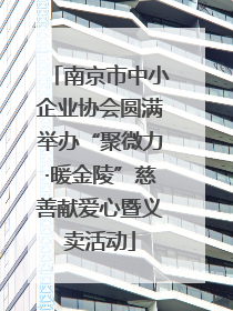南京市中小企业协会圆满举办“聚微力·暖金陵”慈善献爱心暨义卖活动