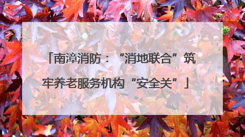 南漳消防：“消地联合”筑牢养老服务机构“安全关”
