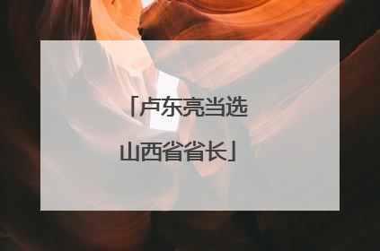 卢东亮当选山西省省长
