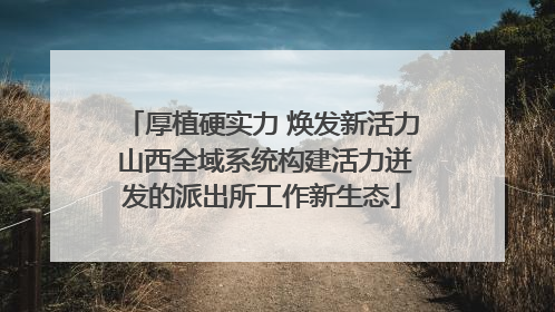 厚植硬实力 焕发新活力 山西全域系统构建活力迸发的派出所工作新生态