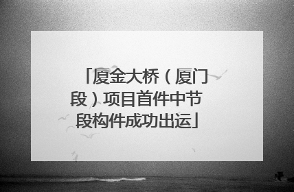 厦金大桥（厦门段）项目首件中节段构件成功出运