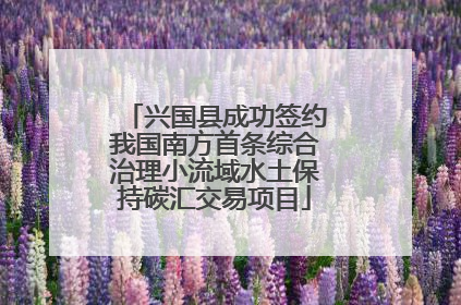兴国县成功签约我国南方首条综合治理小流域水土保持碳汇交易项目