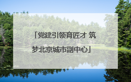 党建引领育匠才 筑梦北京城市副中心
