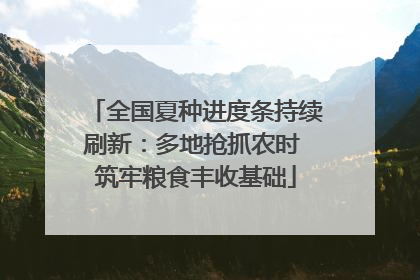 全国夏种进度条持续刷新：多地抢抓农时 筑牢粮食丰收基础