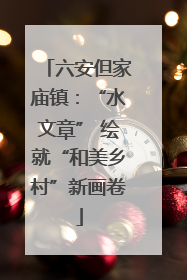 六安但家庙镇：“水文章” 绘就“和美乡村”新画卷
