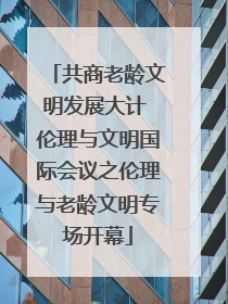 共商老龄文明发展大计 伦理与文明国际会议之伦理与老龄文明专场开幕