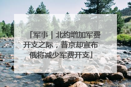 军事｜北约增加军费开支之际，普京却宣布俄将减少军费开支