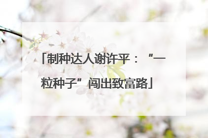 制种达人谢许平：“一粒种子”闯出致富路