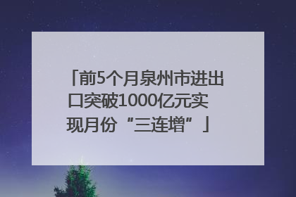 前5个月泉州市进出口突破1000亿元实现月份“三连增”