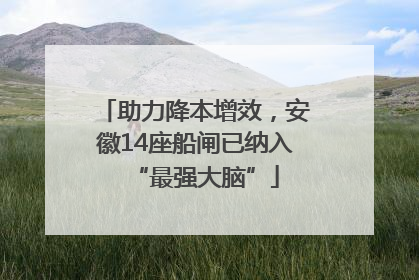 助力降本增效，安徽14座船闸已纳入“最强大脑”