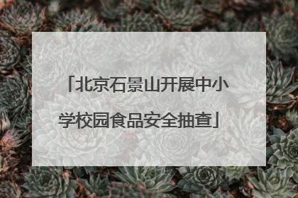 北京石景山开展中小学校园食品安全抽查