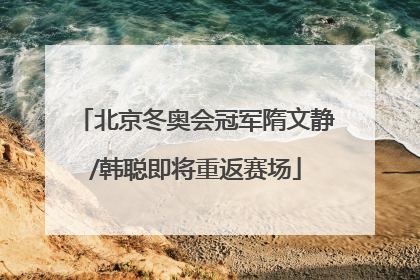 北京冬奥会冠军隋文静/韩聪即将重返赛场