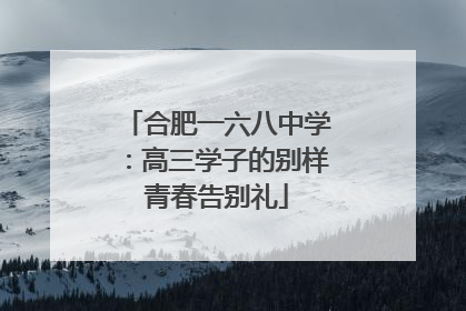 合肥一六八中学：高三学子的别样青春告别礼