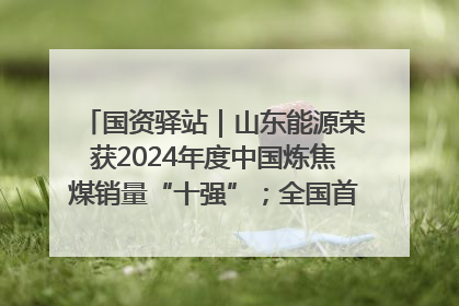 国资驿站｜山东能源荣获2024年度中国炼焦煤销量“十强”；全国首例铁路盖上智慧物流园钢结构主体完工