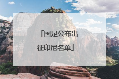 国足公布出征印尼名单