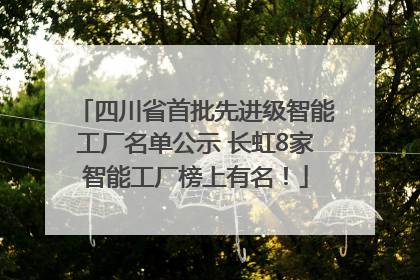四川省首批先进级智能工厂名单公示 长虹8家智能工厂榜上有名！