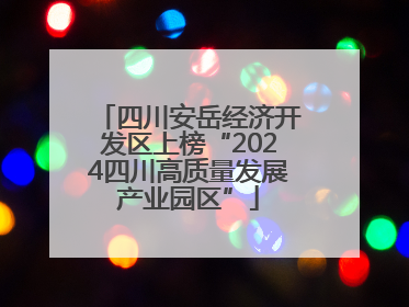 四川安岳经济开发区上榜“2024四川高质量发展产业园区”