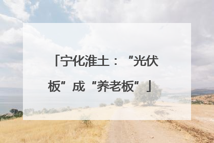 宁化淮土：“光伏板”成“养老板”