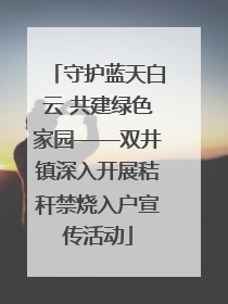 守护蓝天白云 共建绿色家园——双井镇深入开展秸秆禁烧入户宣传活动