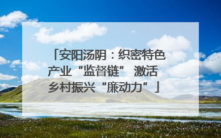 安阳汤阴：织密特色产业“监督链” 激活乡村振兴“廉动力”