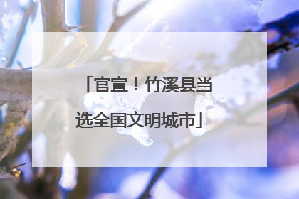官宣！竹溪县当选全国文明城市