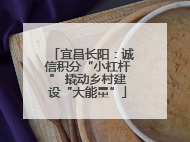 宜昌长阳：诚信积分“小杠杆” 撬动乡村建设“大能量”