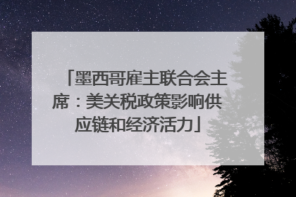 墨西哥雇主联合会主席：美关税政策影响供应链和经济活力