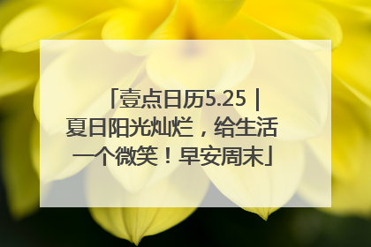 壹点日历5.25｜夏日阳光灿烂，给生活一个微笑！早安周末