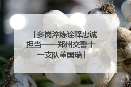 多岗淬炼诠释忠诚担当——郑州交警十一支队董国瑞