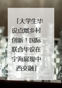 大学生毕设点燃乡村创新！国际联合毕设在宁海展现中西交融