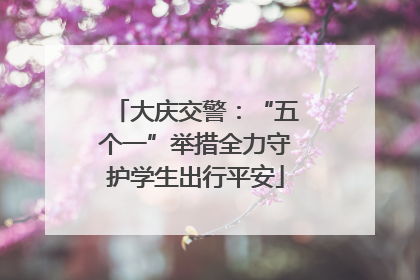大庆交警：“五个一”举措全力守护学生出行平安