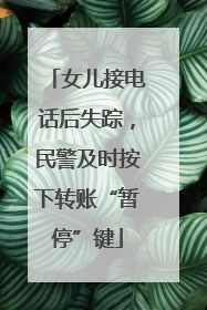 女儿接电话后失踪，民警及时按下转账“暂停”键