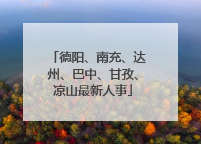 德阳、南充、达州、巴中、甘孜、凉山最新人事