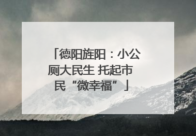 德阳旌阳：小公厕大民生 托起市民“微幸福”