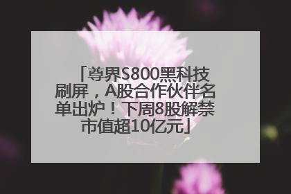 尊界S800黑科技刷屏，A股合作伙伴名单出炉！下周8股解禁市值超10亿元