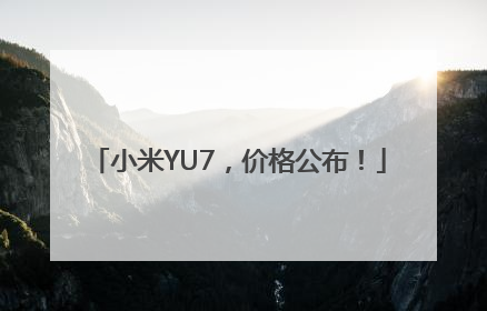 小米YU7，价格公布！