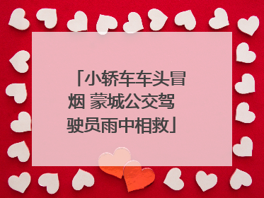 小轿车车头冒烟 蒙城公交驾驶员雨中相救