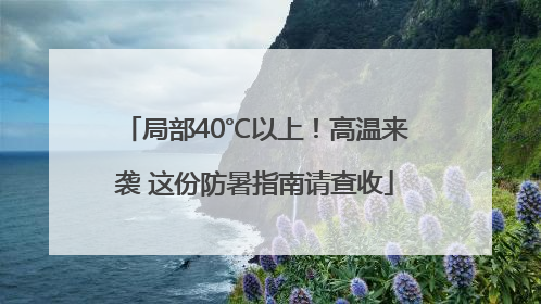 局部40℃以上！高温来袭 这份防暑指南请查收
