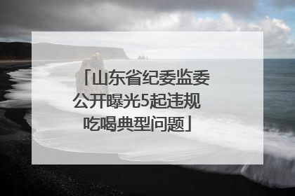 山东省纪委监委公开曝光5起违规吃喝典型问题