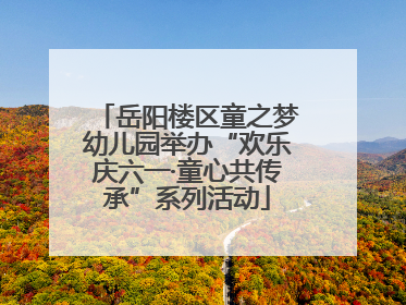岳阳楼区童之梦幼儿园举办“欢乐庆六一·童心共传承”系列活动