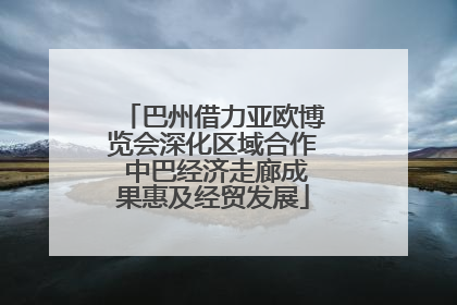 巴州借力亚欧博览会深化区域合作 中巴经济走廊成果惠及经贸发展