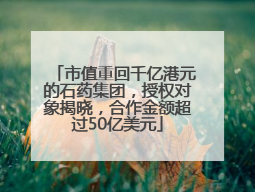 市值重回千亿港元的石药集团，授权对象揭晓，合作金额超过50亿美元