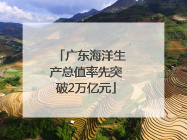 广东海洋生产总值率先突破2万亿元