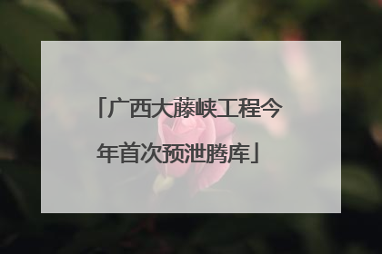 广西大藤峡工程今年首次预泄腾库