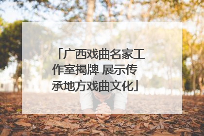 广西戏曲名家工作室揭牌 展示传承地方戏曲文化