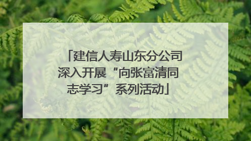 建信人寿山东分公司深入开展“向张富清同志学习”系列活动