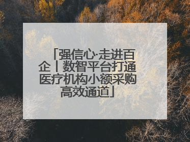 强信心·走进百企丨数智平台打通医疗机构小额采购高效通道
