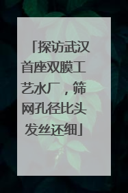 探访武汉首座双膜工艺水厂，筛网孔径比头发丝还细
