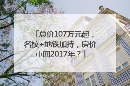 总价107万元起，名校+地铁加持，房价重回2017年？